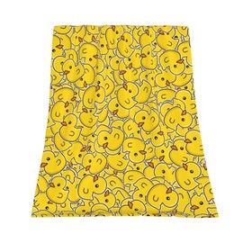 Qucarder Cute Rubber Duck Throw Blanket Yellow Cartoon Ducks Throw Blankets Lightweight Cozy Flannel Blanket for Living Rooms Bedroom Couch Sofa Home Decor 60x80 Inch