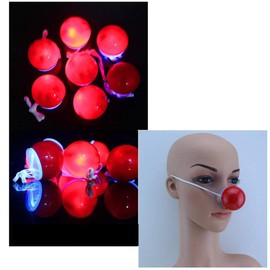 TOYANDONA 5pcs Red Circus Clown Nose Bulk Christmas Costume Party Supplies Flashing Clown Nose for Halloween Christmas