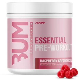 Raw cbum essential pre workout pre entrenamiento 30 servicios sabor Raspberry Creamthickle