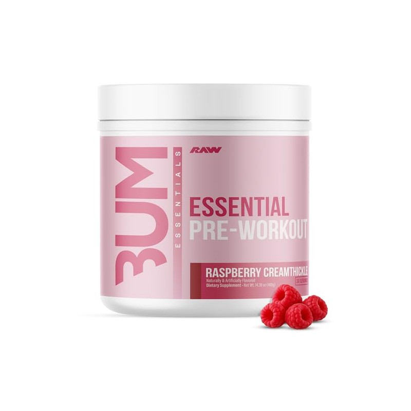 Raw cbum essential pre workout pre entrenamiento 30 servicios sabor