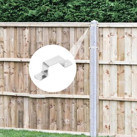 Fence Post Security Brackets, 10Pcs 80mm×20mm Fence Panel Clips 304 Stainless Steel Anti Rattle Bracket with Screws Post Clamp Bracket for Concrete or Wood Fences (Length 100mm, Height 20mm)