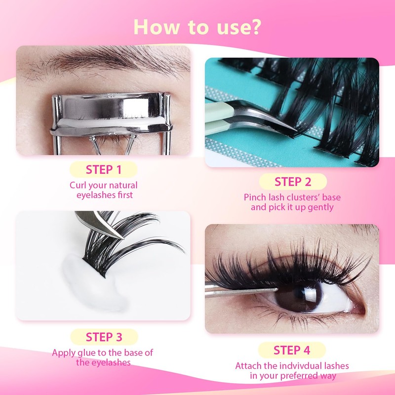 Bodermincer Lashes Clusters 10+12mm/12+14mm/14+16mm/16+18mm/10-12-14-16mm/14-16-18mm Mixed and 8-20mm to Choose Lashes