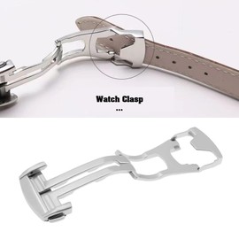 Briny River 20mm Buckle Band Clasp Stainless Steel Compatible with Omega Seamaster Planet Ocean, Silver