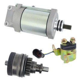 superstarterstore Sportsman 800 2013 Starter Motor & Bendix & Relay for Polaris EFI 6X6 2009-2014