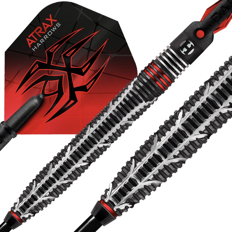 Harrows Atrax 95% Tungsten Steel Tip Darts Set (24, Grams)