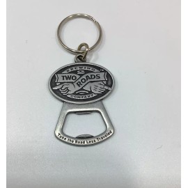 Two Roads Brewing Company Metal BEER Key Chain Bottle Opener: TWO ROADS Brewing Co; Stratford, CONNECTICUT