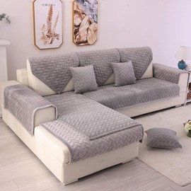 TEWENE Couch Cover, Sofa Cover Couch Covers Sectional Couch Covers Washable Sofa Slipcover for Dogs Cats Pet Love Seat Recliner Light Grey 28''x59''(Only 1 Piece/Not All Set)