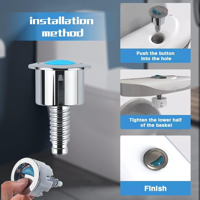 DGHOME 2 Pcs Toilet Flush Buttons Replacement, Round Head Dual
