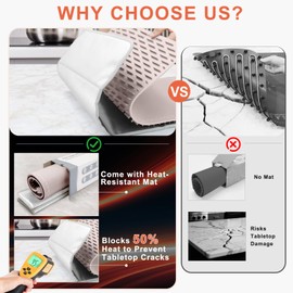 FYY Extra Large Warming Mat for Food with Heat Resistant Pad, Prevent Countertop Cracks, Keep Meal Warm, Rapid and Full Surface Heating, 6 Temp Settings, 6H Timer, Rollable Portable Food Warmer, Pink