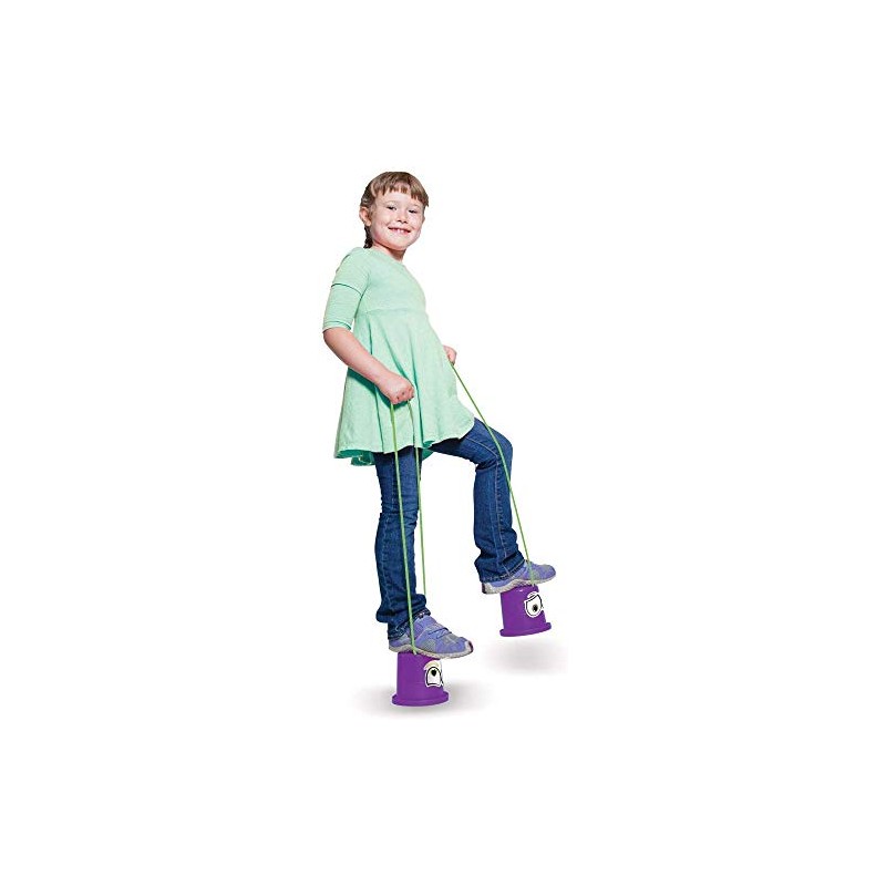 Geospace Walkaroo I-Can! Balance Walking Bucket Stilts with Adjustable Nylon