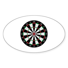 CafePress Dart Board Design Oval Car Bumper Sticker
