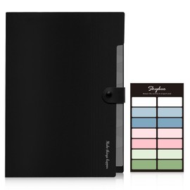 SKYDUE 8 Pockets Expanding File Folders, Accordion Folders, Portable Paper Bill Receipt Organizer, Letter Size, Home College School Office Supplies, Black