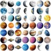 50PCS Transparent Planet Stickers Pack,Aesthetic Solar System Outer Space Decals