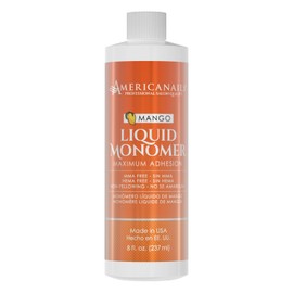 Americanails Nail Monomer Liquid - Maximum Adhesion Acrylic Liquid Monomer for Perfect Nail Enhancement - Liquid Acrylic Nail Monomer for Acrylic Powder - Mango Scented Liquid Monomer 8oz