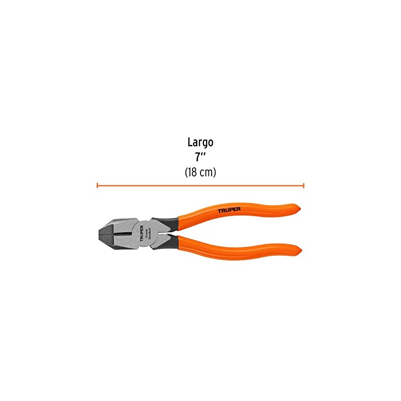 Truper T201-7, Pinza profesional para electricista 7, mango de vinil
