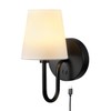 Globe Electric Rechargeable Battery Wall Sconce, LED Integrated, Matte Black,