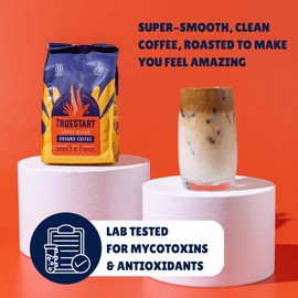 TrueStart Ground Coffee 200g, Super Blend - Ground Coffee for Cafetiere V60 Aeropress, Single Origin Arabica Coffee Beans, Freshly Hand Roasted Speciality Grade, Medium Roast