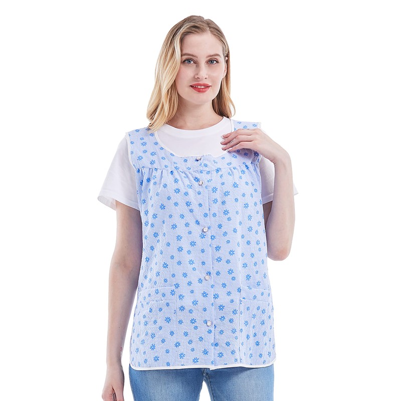 Nanxson Women Cobbler Apron with 2 Patch Pockets,Smock with Buttons