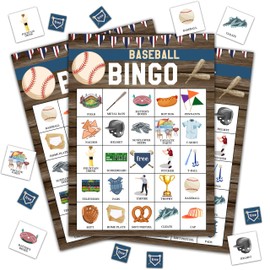 Disfuco Baseball Bingo Game, Baseball Party Games Bingo Cards for Adults, Sports Party Games, Birthday Bingo, Baseball Party Favors Supplies Decorations, 24 Players Bingo Game (B06)