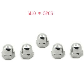 Alpha Rider 5PCS M10 Dome Acorn Cap Cover Nut 10mm x 1.25 Thread Pitch Wrench Size 16mm For Honda