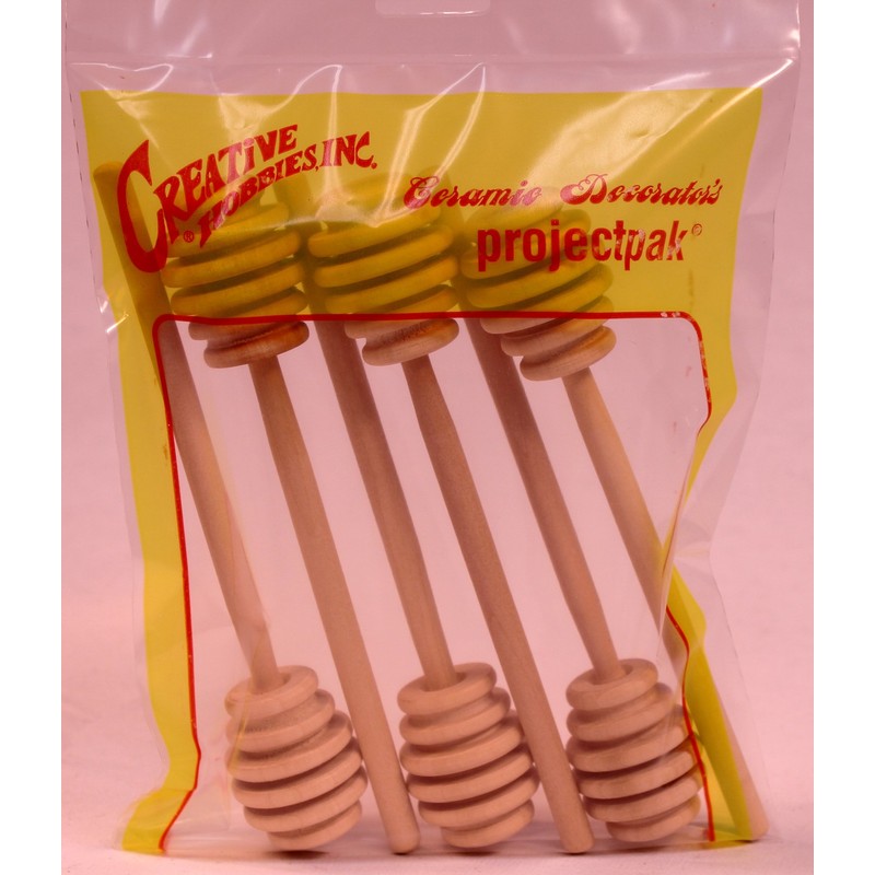 Creative Hobbies® 6 Inch Wood Honey Dipper Stick Server for