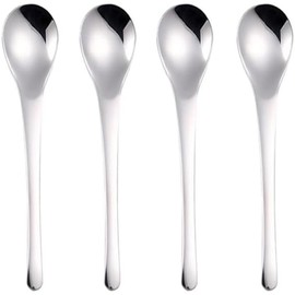 Ouliget - Cucharas de postre pequeñas, cucharas de café, cucharas de espresso, cucharas de helado, cucharas de acero inoxidable, 5 pulgadas, juego de 4 piezas