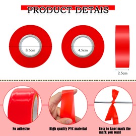 10 Pack Red Flagging Tape, Non-Adhesive Plastic Ribbon Neon Marking Roll, 1inch*2000ft, Marking Tape for Tree Marking, Hunting, Boundaries and Hazardous Areas,Trail Marking