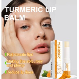 Turmeric Lip Balm for Smokers With Root Oil - Brightening for Dark Lips, Long-Lasting Moisturizer for Dry, Cracked, and Dull Lips - All Natural Hydrating Skin Care, 0.17 oz