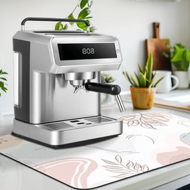 Tapete de barra de café para mostrador de cocina, almohadilla de silicona antideslizante absorbente para secar platos, ideal para cafeteras, máquinas de expreso, 45 x 12 pulgadas