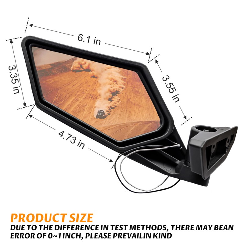 SAUTVS Side View Mirrors with Light for Can Am Maverick