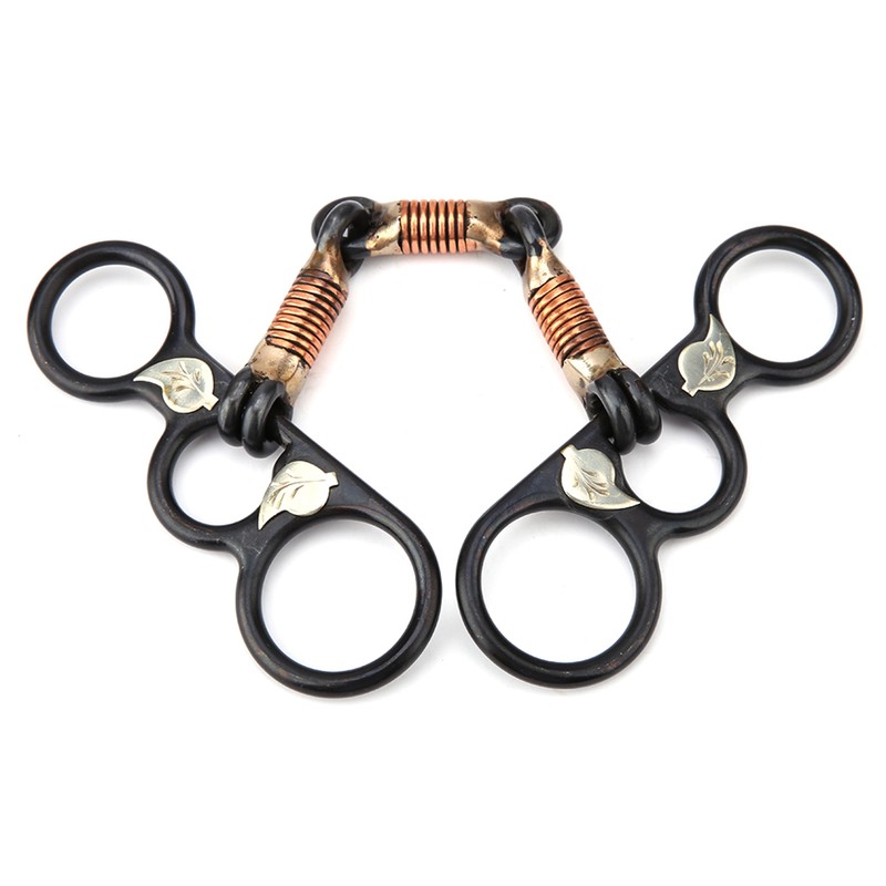 Horse Chew Black Stainless Steel Training Bit Copper Wire Wrapped