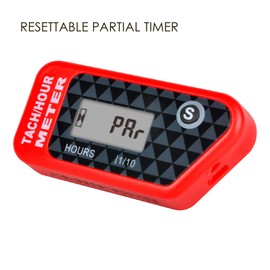 NInE-ROnG Digital LCD Tachometer Inductive Tach Operating Hour Meter Display Max RPM Waterproof for Most Gas Engines, Navy, ATV, Generators, Lawn Tractors, Motorcycles