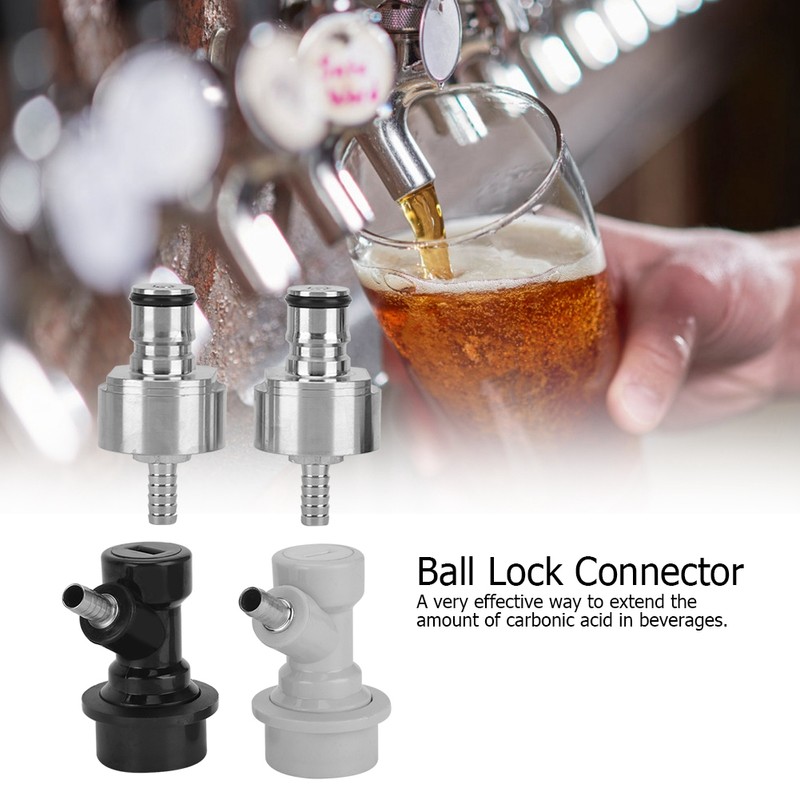 2Pcs Stainless Steel Carbonation Cap with 2Pcs Barb Ball Lock