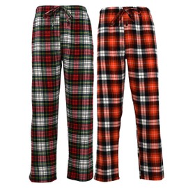 Andrew Scott Men's Cotton Super Soft Flannel Plaid Pajama Pants- 2 Pack
