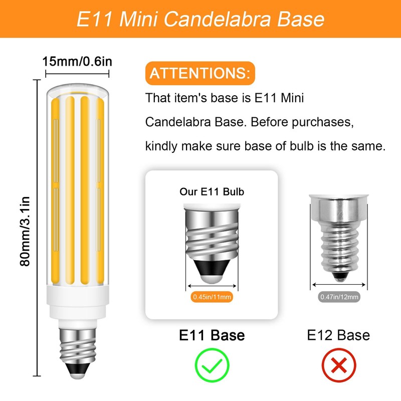 TRIJZHOU E11 10W LED Bulbs, JDE11 120V 100W Halogen Bulbs