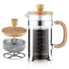 Sivaphe 34 OZ Bamboo French Press Stainless Steel High Borosilicate