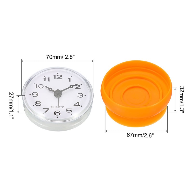 PATIKIL Waterproof Bathroom Clock, Mini Round Wall Clocks with Suction