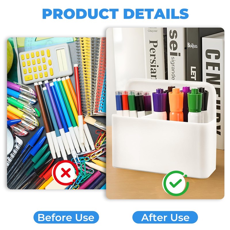 TEBOKHAD Marker Box 1 Piece Large White Pen Box 2