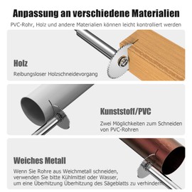Inner Pipe Cutter, Ancable 1/4 Inch Hex Shank, PVC Sanitary Inner Cutter, Plastic Pipe Cutter Set (32 mm Saw Blades x 3, 44 mm Saw Blades x 1)