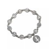 Saint St Benedict Medal Silver Rosary Bracelet Pulsera De Plateado