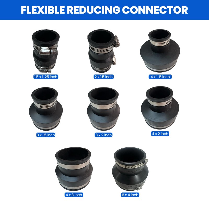 Aqua Universe 3" x 2" Flexible Reducer with Hose Connectors