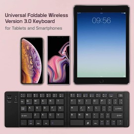 Tek Styz Wireless Bluetooth Keyboard Compatible with Google Nexus 7 16GB Wi-Fi Plus Phone HolderStand - Ultra Slim Folding Rechargeable FullSize Keyboard!