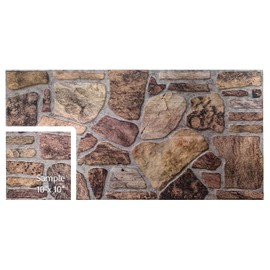 Dundee Deco 3D Wall Panels - Cladding Shades of Brown Grey Stone Look Wall Paneling, Styrofoam Facing for Interior and Exterior Applications, DIY, Sample, Size 10 x 10 in.