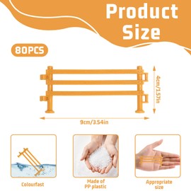 ZDNT 80 Pieces Horse Fence Toy, Horse Corral Fencing Accessories Toy, Paddle Toy, Mini Horse Corral Fence, Plastic Fence Toy, Playmobil Fence, Fence Toy Wood, Micro Landscape Decoration