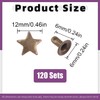 Swpeet 120Pcs Bronze 0.47x0.23" - 12x6mm Star Rivets Studs Assortment