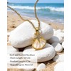 Desnuage Seashell&Starfish Pendant Necklace for Women 14K Gold Plated Adjustable