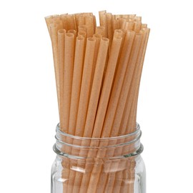 Restaurantware-Basic Nature 8.3 Inch Disposable Straws, 100 Sustainable Straws - Sturdy, Won't Alter Flavors, Brown PLA / Sugarcane Straw, For Hot And Cold Drinks