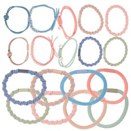 FOMIYES 20pcs Pearl Hair Ties Elastic Ponytail Holder Flower Hair Scrunchies Pearl Scrunchies Girl