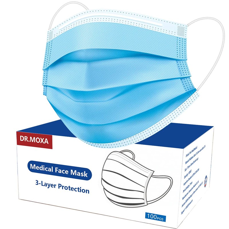 100 Pack Medical Disposable Face Masks for Protection, 3 Layers
