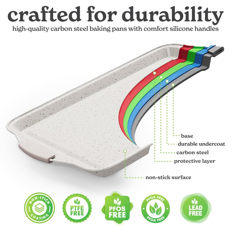 Country Kitchen Nonstick Stackable Bakeware Set - Durable, Easy Release